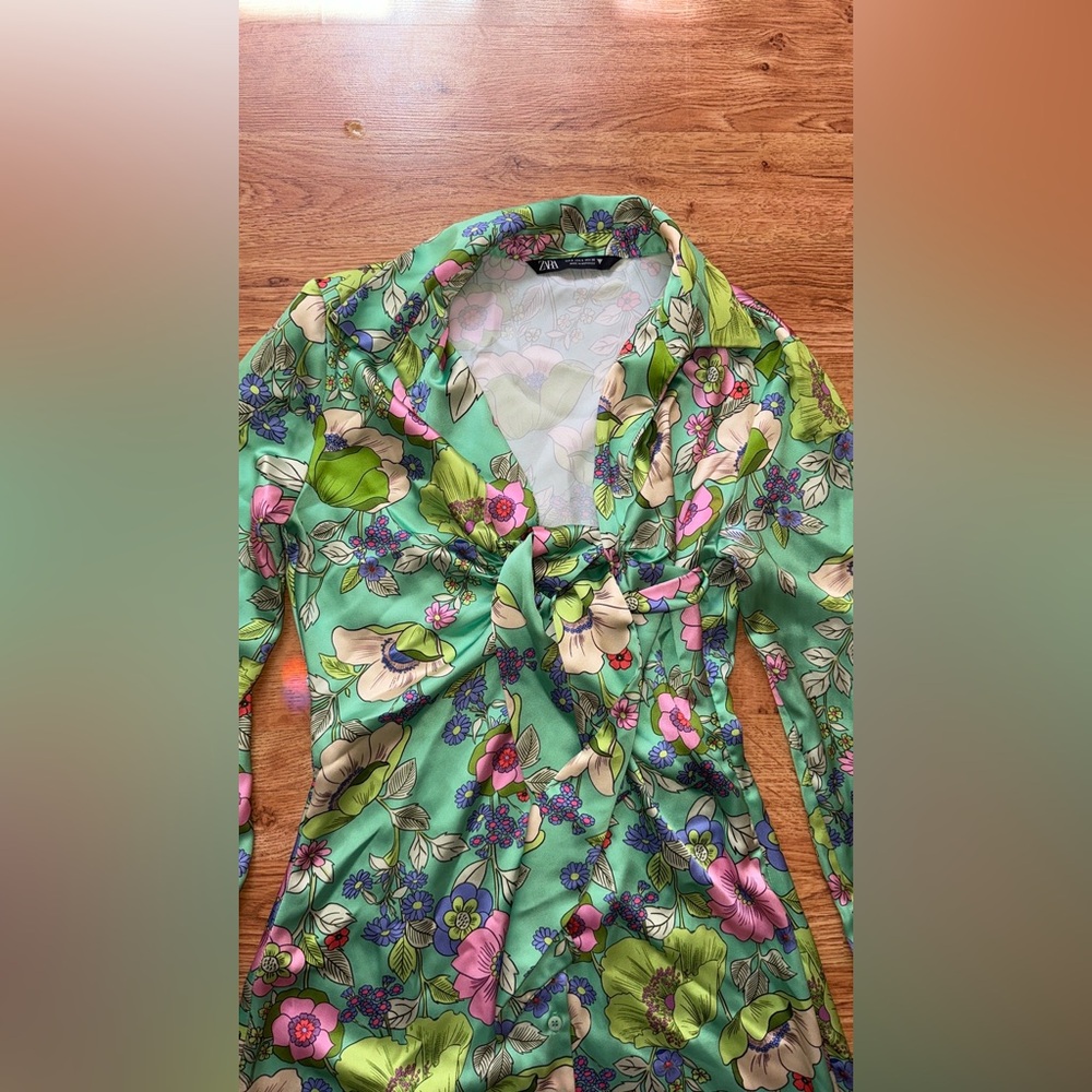 Zara Floral Mini Dress - Picture 5 of 9